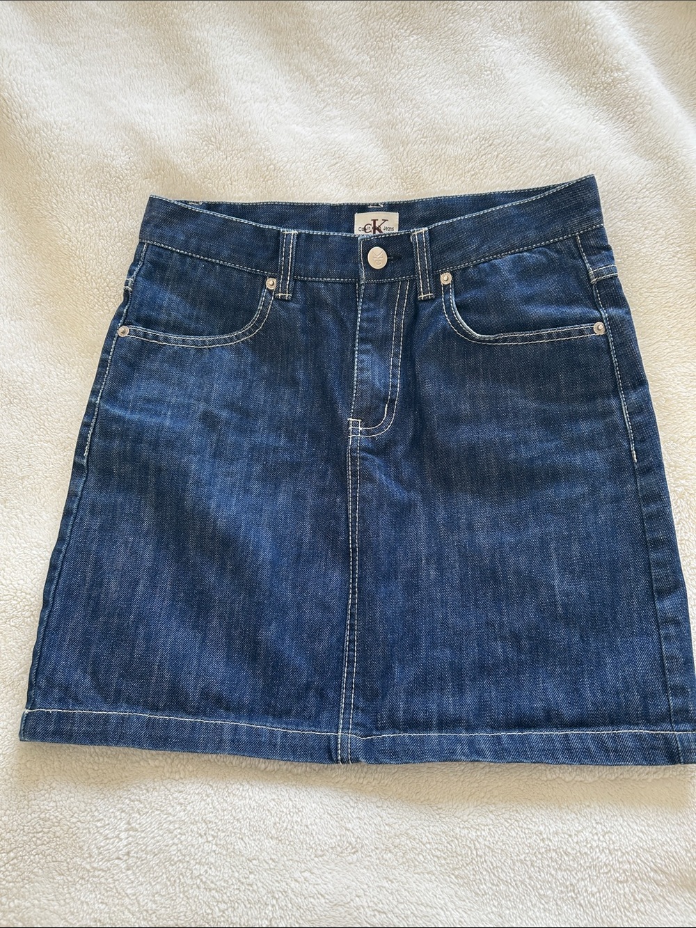 Calvin Klein Indigo Denim Mini Skirt